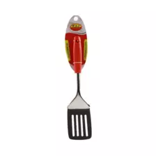 Raj Stainless Steel Slotted Spatula Comfortable Soft-Grip Handle- 33cm