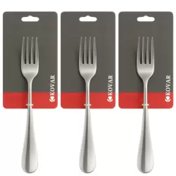 Kovar Elegant Stainless Steel Gray Dinner Fork Plain Design- 3pcs