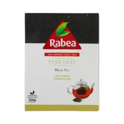 Rabea Full Leaf Black Tea Loose Tea with Full Flavor and Golden Color- 200gms