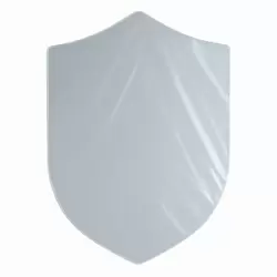 Self Adhesive Mini 3D Wall Mirror Sticker In Sheild Shape- White