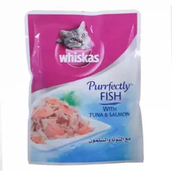 Whiskas Adult Cat Wet Food Perfectly Fish With Tuna And Salmon Chunks in Gravy- 85gms