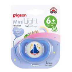 Pigeon Medium Sized Minilight Pacifier Aircraft Printed and Teeth Friendly For 6+ months Babies- Blue