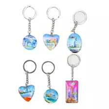 Dubai Design Souvenir Travel Keychain Acrylic keyrings- 6pcs