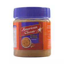 American Classic Creamy Peanut Butter Crunchy Spread- 340 gm