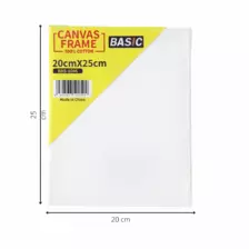 Basic Art and Craft Canvas Board, Cotton Canvas Frame 20X25cm- White