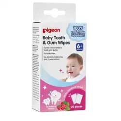Pigeon Individually Packed Sterilized Baby Tooth And Gum Wipes Strawberry Flavored For 6+ months Babies- 20pcs