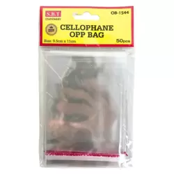 SBT Stationery Self-Adhesive 50 Pieces Transparent Cellophane Opp Bag- 9.5X11cm