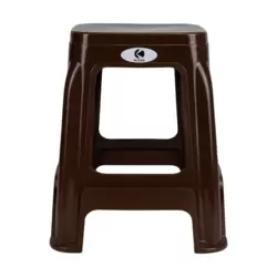 Kovar Plastic Stackable And Step High Stool For Indoor And Outdoor Use- Brown