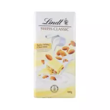 Lindt Swiss Classic Swiss White Chocolate Bar with Whole Almond and Almond Brittle- 100gms