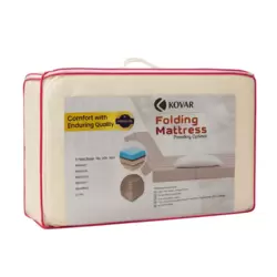 Kovar Single Bed Comfy Folding Foam Mattress 180X90X10cm- White