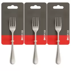 Kovar Elegant Stainless Steel Gray Cake Fork Plain Design Small Size- 3pcs