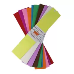 Basic Solid Colour Crepe Paper - 10pc Set 50cmX2m