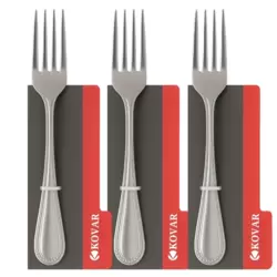 Kovar Elegant Stainless Steel Gray Cake Fork With Patterned Handle- 3pcs