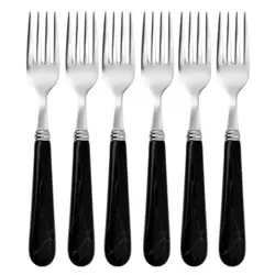 Kovar Stainless Steel Salad Fork With Marble Design Handle- 6pcs