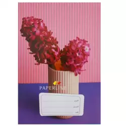 Paperline PVC Plain Notebook- Single Line with Borders and Flower Design-60 Sheets