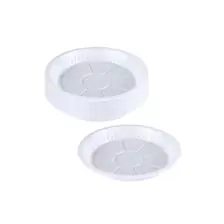 Ecno Pack Disposable Round Plastic Food Serving Plates 10 inch- 20 Pieces