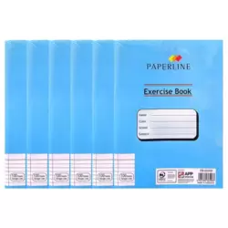 Paperline 100 sheets Exercise Book With Blue Cover Size 22X16cm- 6pcs