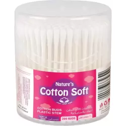 Natures Cotton Soft Cotton Buds With Plastic Stem Soft And Safe- 200pcs