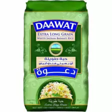 Daawat Extra Long Grain White Indian Basmati Rice, 2Kg