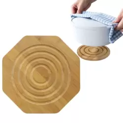 Eco Friendly Extra Thick Bamboo Wood Coaster Heat Pad- Brown