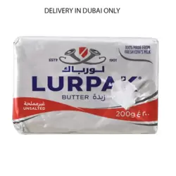 Lurpak Unsalted Natural Butter- 200gms (Delivery In Dubai Only)