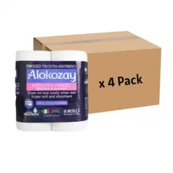 Alokozay 2 PLY Bulk 6 Rolls Kitchen Towel 60 Sheets- 4 Pack
