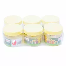 6pcs Sunpet Plastic Round Food Container Transparent 200ml With Yellow Cover