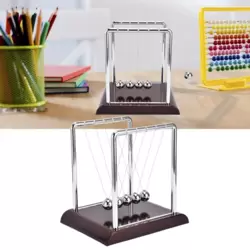 Juvale Newtons Cradle Balance Ball Pendulum, Swinging Kinetic Balls for Table Decor- Silver