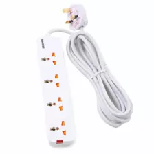 Geepas Extension Socket, Extension Board with 4 Ways Socket Outlet, Power Extender with 3 Meter Cable