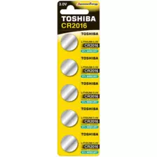 Toshiba Lithium Coin Cell Battery 3V CR2016 Cell- 5pc