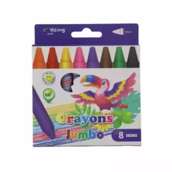 Round Jumbo Kids Multicolor Wax Crayons- 8 Colors