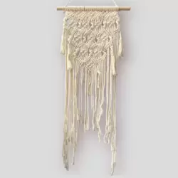 Wall Hanging Cotton Hand Woven Wall Tapestry For Beautiful Wall Art- Cream