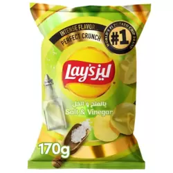 Lays Salt & Vinegar Flavour Potato Chips- 170gm
