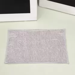 Extra Soft Thick Absorbent Shaggy Bath Rugs Plush Mats for Bathroom White- 40X60cm