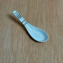 Sarvah Melamine Black And Red Line Designed Spoon- White