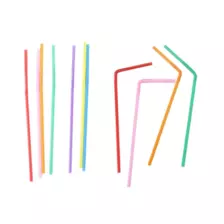 Colourful 100 Pieces of Plastic Flexible Foldable Straw Drinking Straw Valentine's Day Wedding Birthday Party Decoration Gift