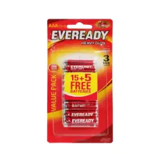 Eveready Heavy-Duty Long-Lasting Power Batteries, AA Batteries value Pack- 20pcs