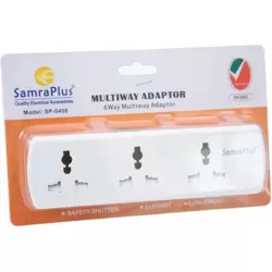 Samra Plus SP0408 6 Way Multiway Adapter- White