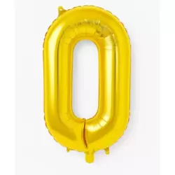 Number 0 Hanging Foil Balloon For All Types Of Party Decorations 16inch- Golden