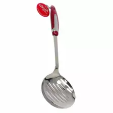 Ascot Spoon Slotted Skimmer to Fry or Serve, Stainless Steel Daily Use Kitchen Accessories, Polypropylene Plastic Handle keeps Hand Away from Heat