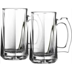 Pasabahce Long And Strong Bottle Drinking Glass 355CC With Handle- 2pcs