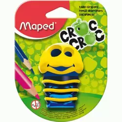 Maped Croc Croc Cartoon Shaped Pencil Sharpener For Kids 2 Sizes Pencil- Yellow And Blue