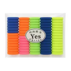 Elastic Pony Hair Tying Round Cotton Hair Band For Women 30pcs- Multi-Color