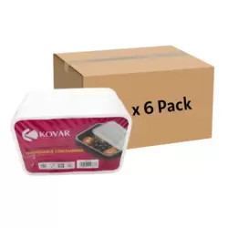 Kovar Disposable Bulk 750ml Capacity Container Box- 6 Pack X 15pcs