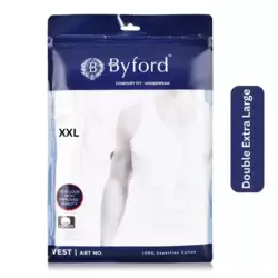 Byford Mens Round Neck And Sleeveless Under Vest White- XXL Size