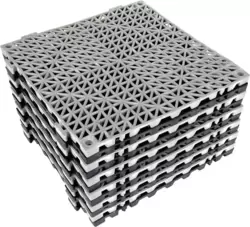 Non Slip Interlocking Drain Floor Tiles Rubber Shower Cushion Mat 30cm- Multi-Color