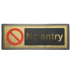 Italo Golden No Entry Printed Sticker with Symbol- 28X11cm