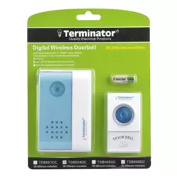 Terminator TDB004DC Digital Wireless Doorbell With 38 Different Melodies Battery Operated