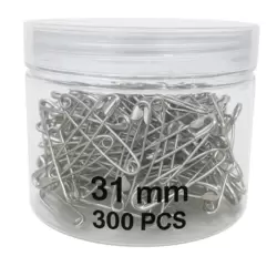 Rust Resistant Steel Sharp Edge Safety Pins For Clothes 300pcs- Silver