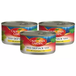 California Garden Canned Food Skipjack Tuna Meat In Vegetable Oil- 3X170gms